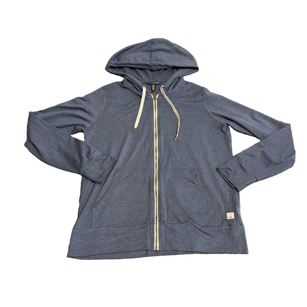 VUORI Women’s Halo 2.0 Performance Hoodie Slate Blue Full Zip Jacket Pockets - Picture 2 of 14